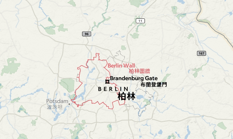 柏林圍牆地圖
