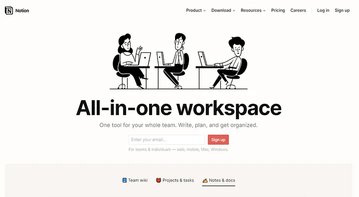Notion + Heptabase 使用心得:從數位工作流,聊聊我為什麼放棄 Obsidian 1 Notion Hompage